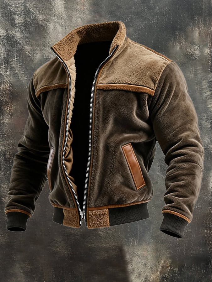 Owen™ | WARM VELVET AND LEATHER JACKET WITH FLEECE LINING