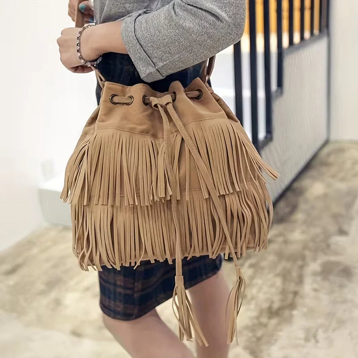 Aria’s Boho Spirit | Fringe Bucket Bag