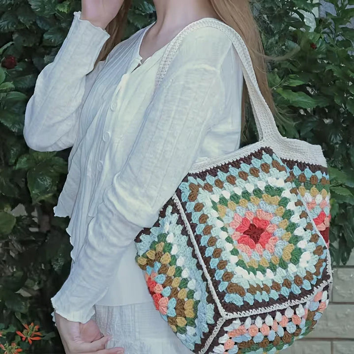 Ruby’s Retro Bloom | Crochet Tote Bag