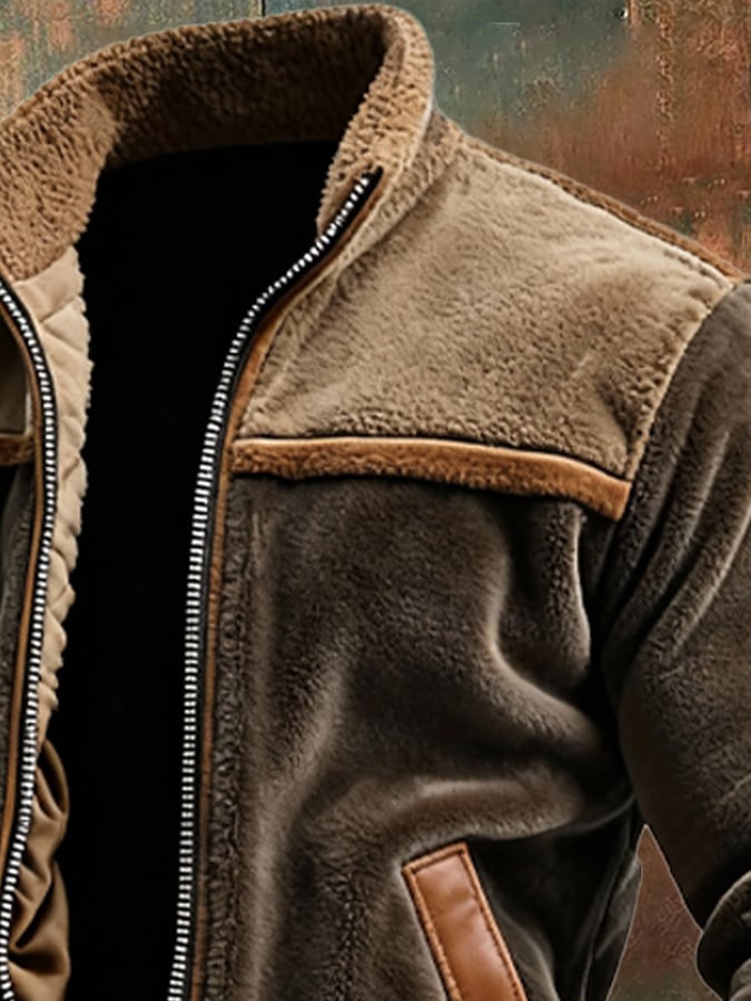 Owen™ | WARM VELVET AND LEATHER JACKET WITH FLEECE LINING