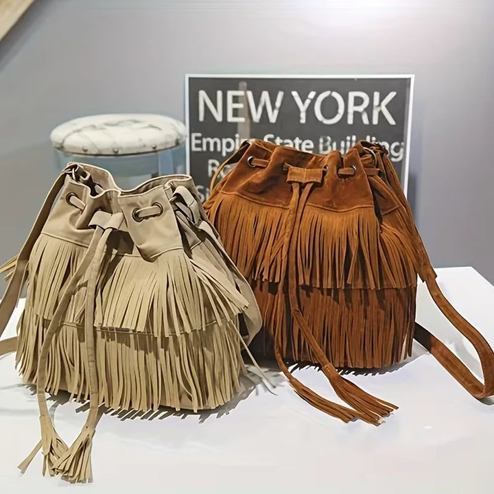 Aria’s Boho Spirit | Fringe Bucket Bag