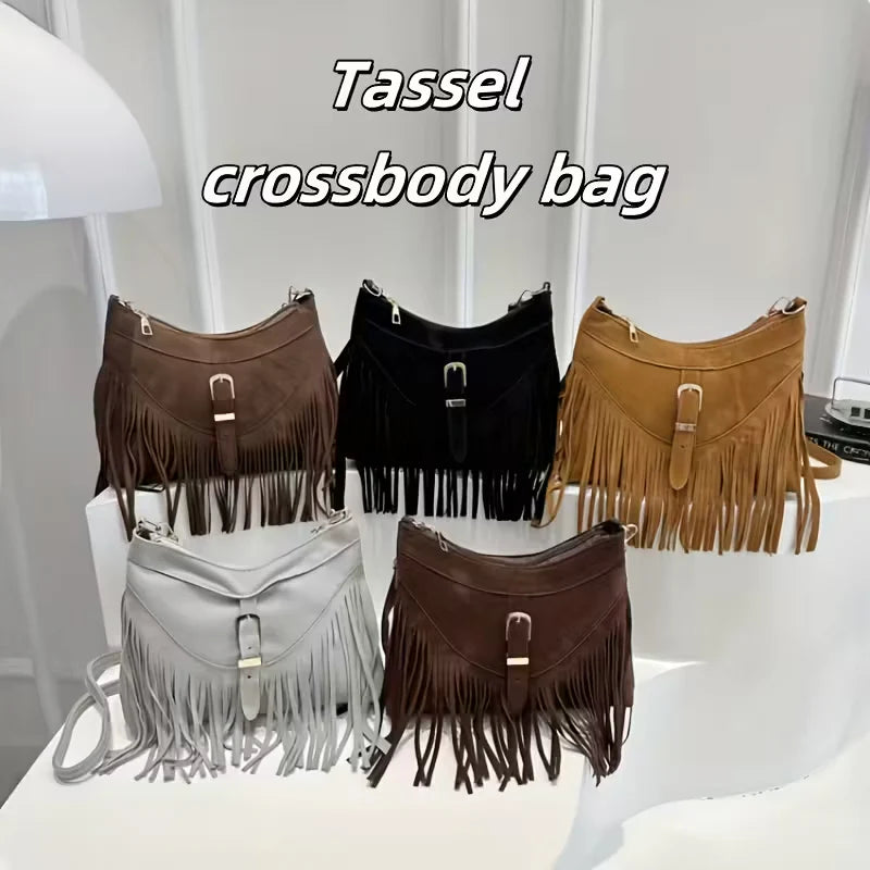 Aubrey’s Rustic Elegance | Suede Fringe Bag