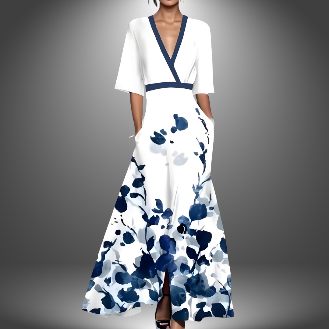 Alexa | Chic Floral V-Neck Maxi Dress