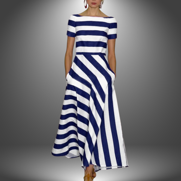 Alma | Striped A-Line Maxi Dress