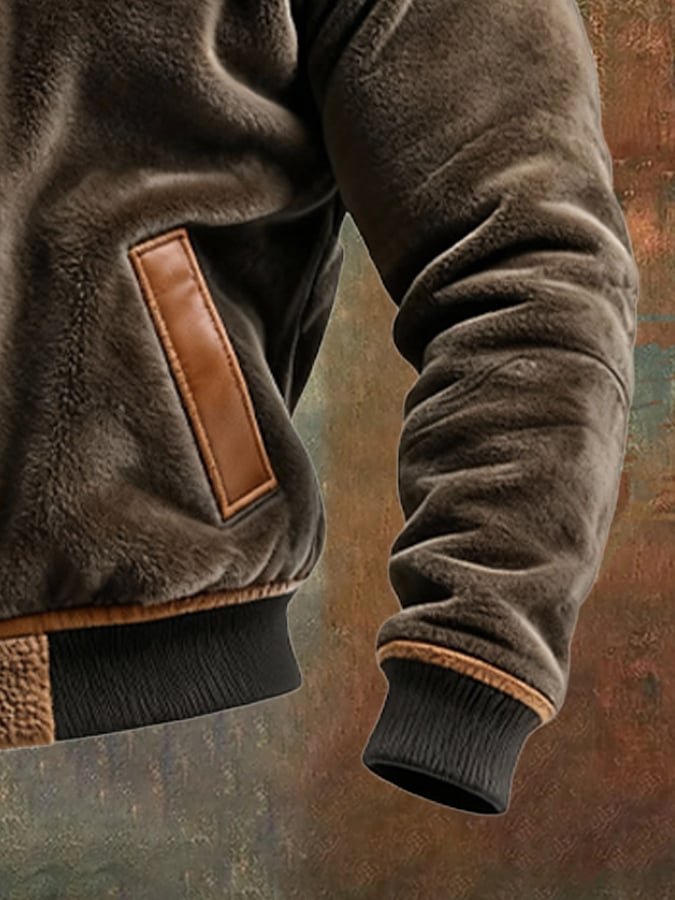 Owen™ | WARM VELVET AND LEATHER JACKET WITH FLEECE LINING