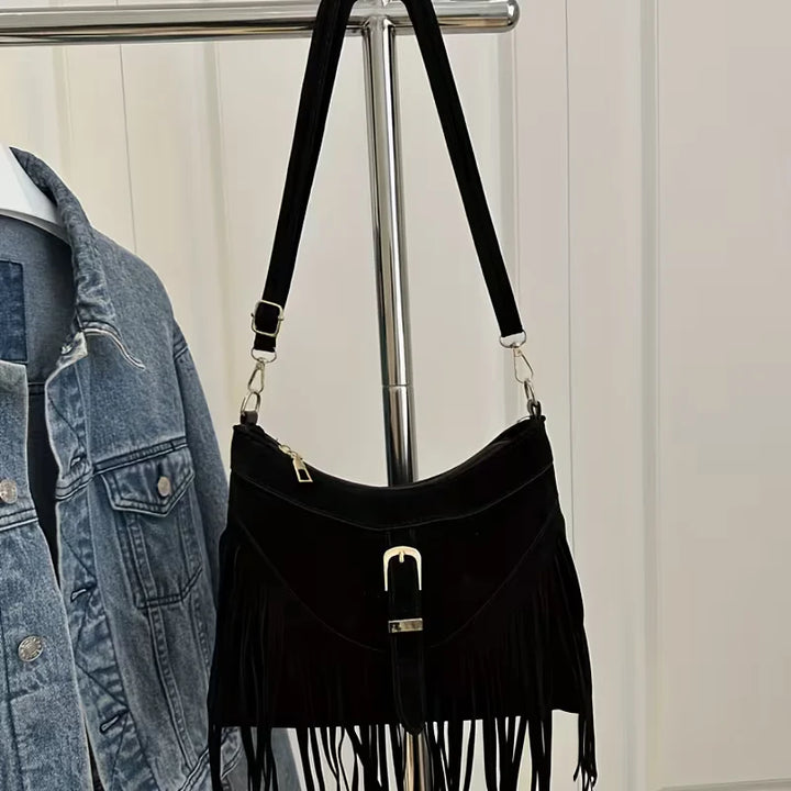 Aubrey’s Rustic Elegance | Suede Fringe Bag