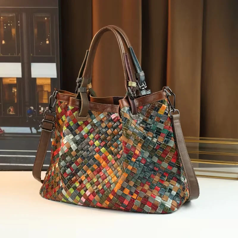 Marina’s Eclectic Charm | Patchwork Leather Tote