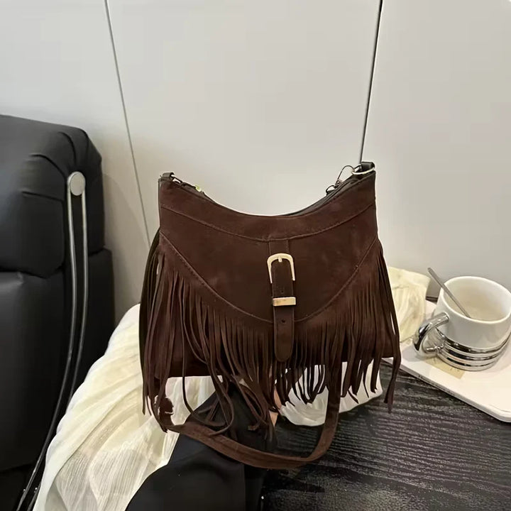 Aubrey’s Rustic Elegance | Suede Fringe Bag