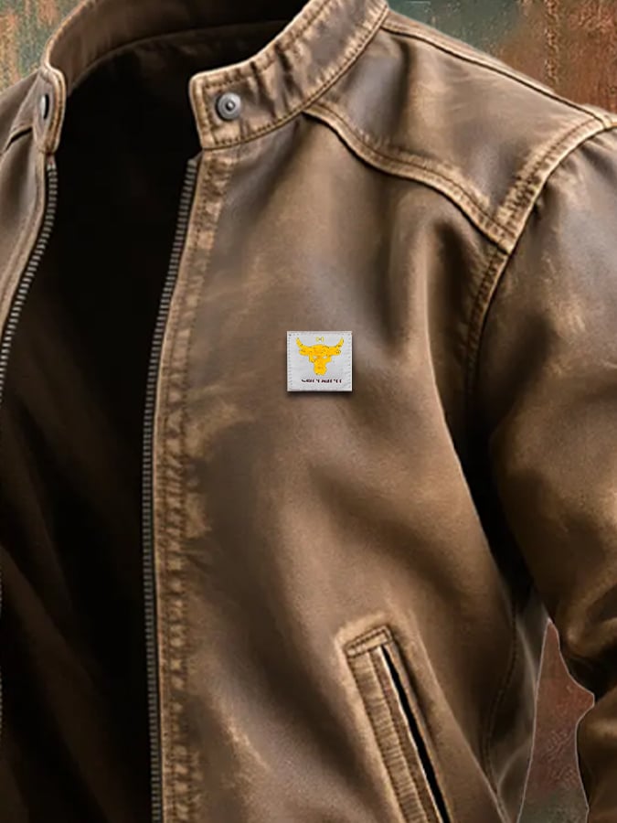 Owen™ | CLASSIC FIT BROWN VINTAGE LEATHER JACKET