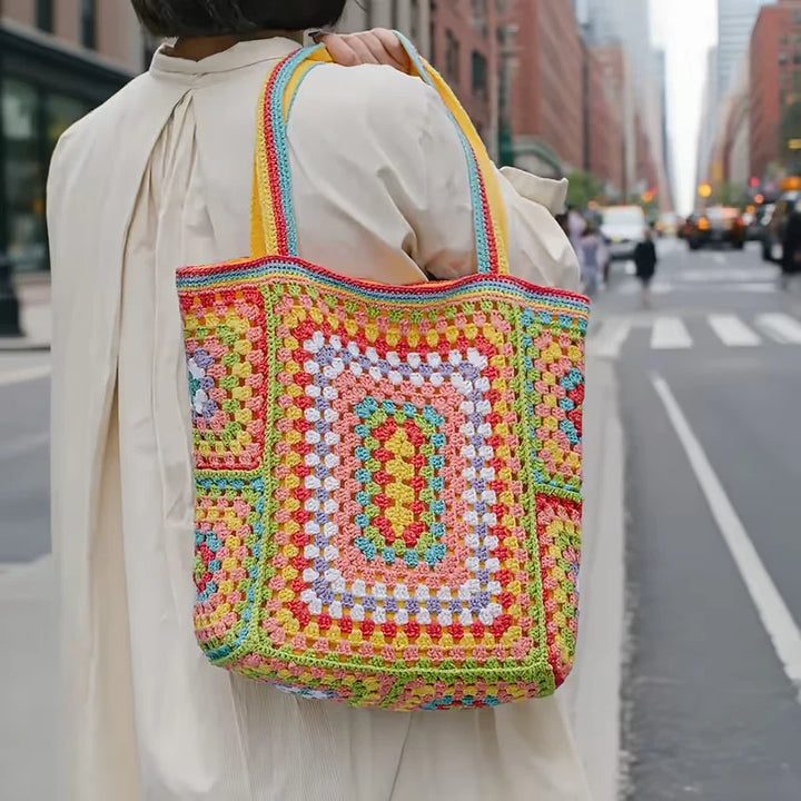 Ruby’s Retro Bloom | Crochet Tote Bag