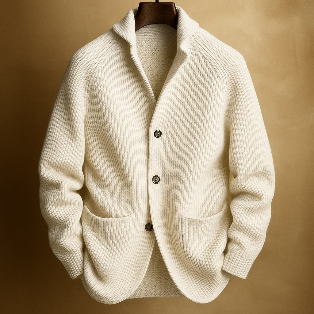 Leander | Ribbed Wool Cardigan Vest