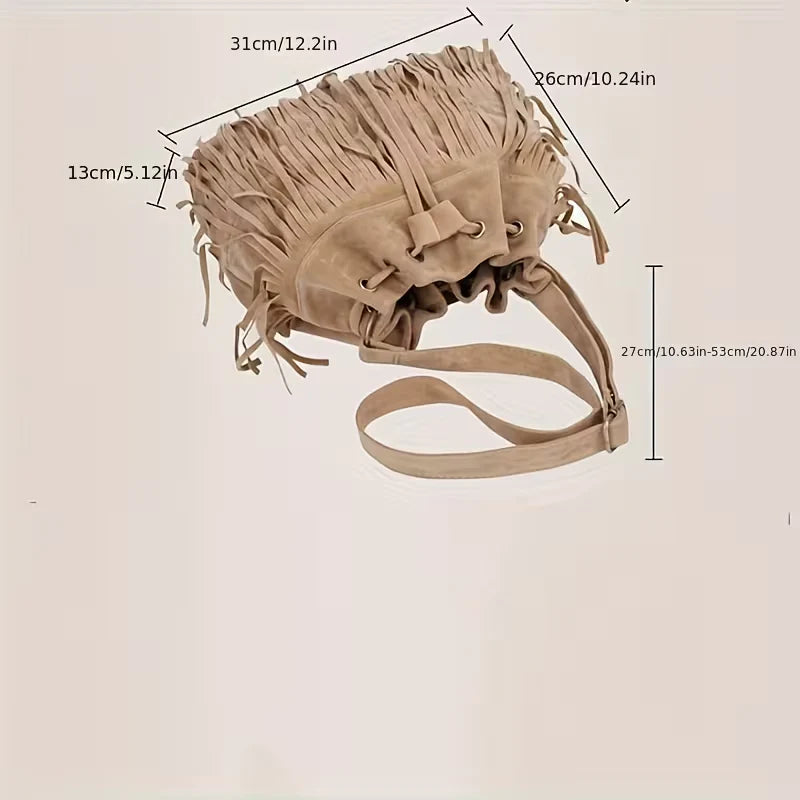 Aria’s Boho Spirit | Fringe Bucket Bag