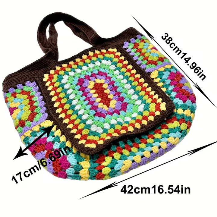 Ruby’s Retro Bloom | Crochet Tote Bag