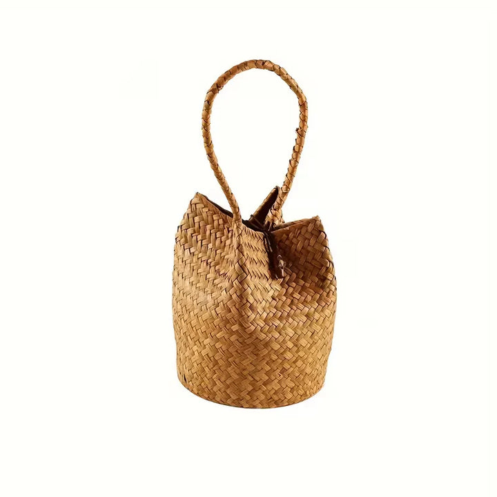 Tara’s Boho Breeze | Woven Handle Bucket Bag
