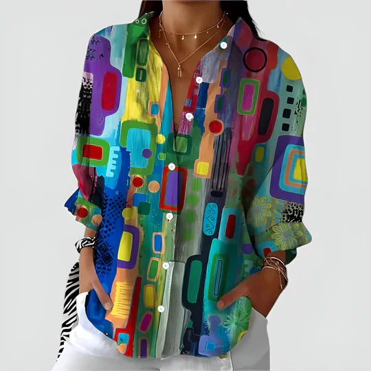 Maja™ | Blouse with Colorful Design