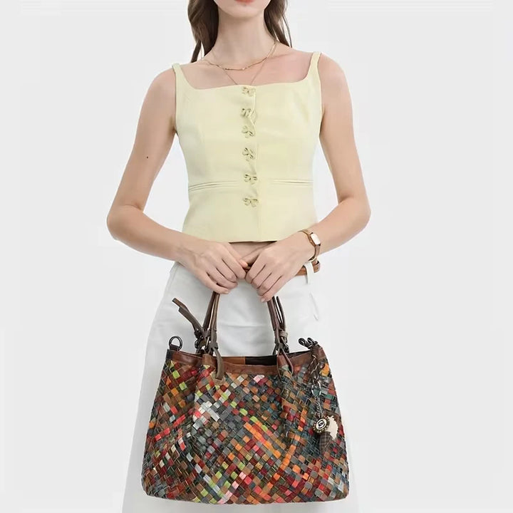Marina’s Eclectic Charm | Patchwork Leather Tote