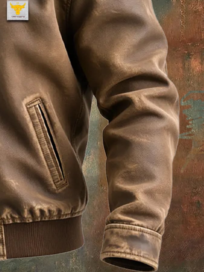 Owen™ | CLASSIC FIT BROWN VINTAGE LEATHER JACKET