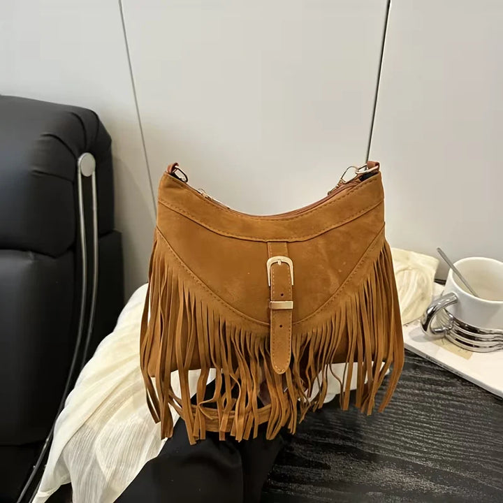 Aubrey’s Rustic Elegance | Suede Fringe Bag